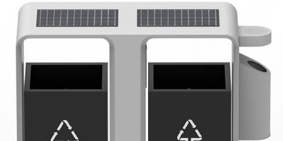 太陽能滅蚊燈垃圾桶智慧城市戶外滅蚊不銹鋼果皮箱定制廠家生產(chǎn)圖
