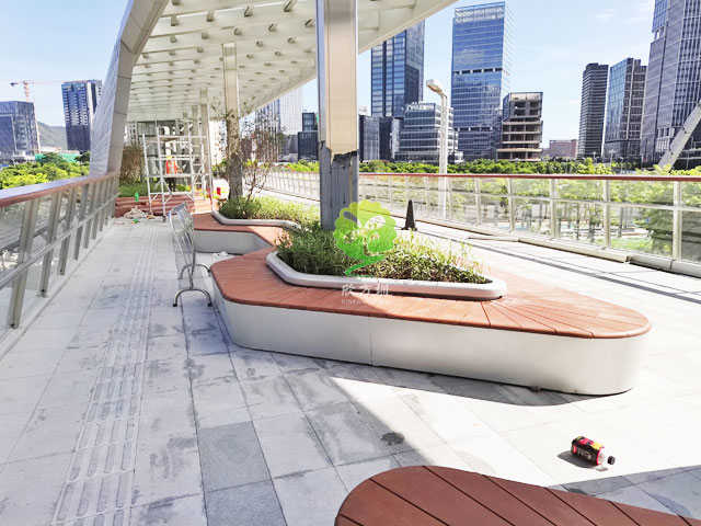 不銹鋼花池坐凳美化深圳前?？缃止珗@G9天橋城市戶外景觀